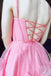 Sparkly A Line Corset Bodice Tulle Short Homecoming Dresses, Pink Sweet 16 Dress GM674