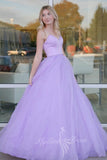 Sweetheart Lavender Tulle Long Prom Dress A-line Formal Gown GP829