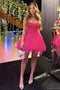 Sweetheart Tulle Hot Pink Short Prom Dress, Chic Homecoming Dress GM677