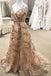 stylish tulle sequins long prom dresses backless slit long graudtion gown
