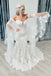 Unique Puff Sleeves Sweetheart Lace Wedding Dresses, Bohemian Mermaid Wedding Dress PW559