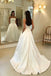 simple satin strapless wedding dresses long bridal dress with pockets
