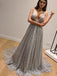 Dazzling Silver Sequins Prom Dresses Backless Formal Engagement Dress MP200