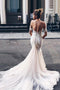 Tulle Sophisticated Mermaid Sweetheart Lace Backless Wedding Dress PW204