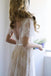a line v neck short sleeves backless lace beach wedding dress