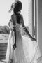 Flowy Off-the-Shoulder Strapless Lace Beach Boho Wedding Dresses PW191