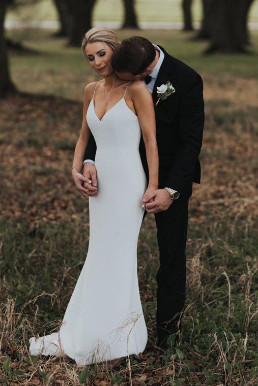 Simple Bridal Gown Mermaid Spaghetti Straps Backless Wedding Dress PW172