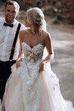 Chic A-line Sweetheart Boho Wedding Dress With Appliques PW99