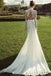 gorgeous lace long sleeve high neck chiffon wedding dress with side slit