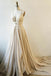 elegant spaghetti straps a line v neck lace long prom dress