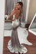 silver backless formal prom dresses sequins mermaid halter evening dress