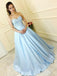 a line sweetheart light blue ball gown prom dress with appliques