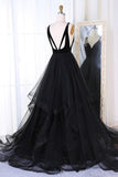  A-Line Sequins Tulle Prom Dress, Star Sequins Evening Dress With Tiered MP709