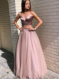 Sexy Spaghetti Straps Two Piece Prom Dresses With Beading MP194