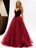 a line sweetheart burgundy tulle long prom dress with ruched