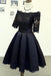 Black Short Homecoming Dresses Half Sleeve Off Shoulder Party Dress GM21