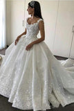 Ball Gown Straps Sweetheart Wedding Dresses Lace Appliques Bridal Dresses PW102