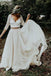 3 4 sleeves lace chiffon wedding dress two piece beach bridal dress
