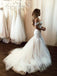 Stunning Off Shoulder Mermaid Lace Applique Wedding Dresses With Tulle Skirt PW132