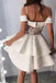 off shoulder a line ivory homecoming party dress with layers