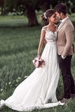 Lace Appliques Wedding Dresses Cap-Sleeves Beach Bridal Gown PW134