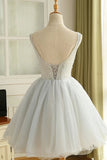 Princess Tulle Graduation Dresses Short Homecoming Dress With Beading GM16