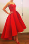 Red Short Graduation Dresses Sweetheart High Low Prom Dress GM69