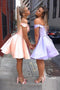 Simple Satin Short Homecoming Dress, A-Line Off-Shoulder Short Prom Dress GM76