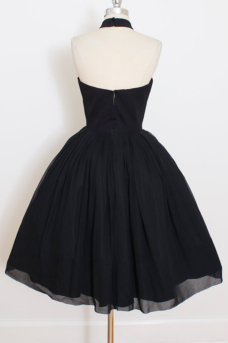Elegant Black Short Prom Dresses, Halter Homecoming Party Dress GM95