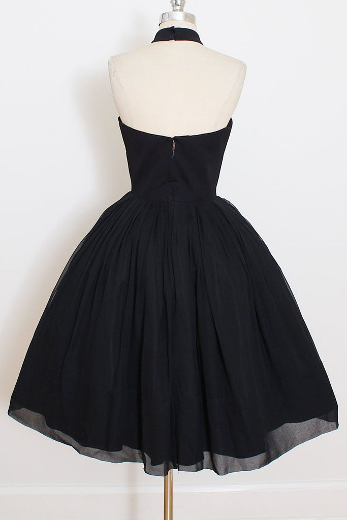 elegant black short prom dresses halter homecoming party dress