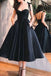 straps black short prom dresses homecoming dress with pockets