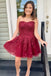 a line sweetheart tulle homecoming dresses appliques short prom dress