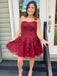 a line sweetheart tulle homecoming dresses appliques short prom dress
