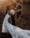 mermaid tulle rustic wedding dress off the shoulder lace applique bridal gown