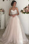A-line Sweetheart Boho Bridal Gown Lace Applique Wedding Dresses PW384