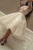 women short sleeve short evening party dress lace short prom dress