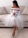 white homecoming dress for women long sleeve short evening party dress