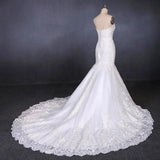 Sweetheart Lace Wedding Dresses, Mermaid Lace Appliques Bridal Gown PW114