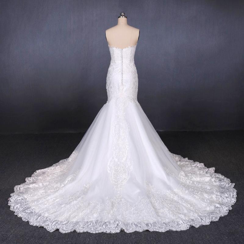 Sweetheart Lace Wedding Dresses, Mermaid Lace Appliques Bridal Gown PW114