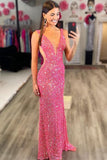 white sequin v neck mermaid long formal dress sparkly prom dress