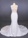 See-Through Neckline Lace Appliques Mermaid Wedding Dresses PW93