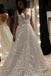 a line v neck sparkly wedding dress sequin backless prom wedding dress