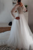 Sparkle Long Sleeve V-neck Sequins Beach Wedding Dresses Backless Bridal Gown PW126