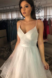 sparkle tulle backless wedding dress a line v neck glitter bridal gown