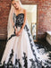 Sweetheart Black Lace Appliques Tulle Long Prom Wedding Dresses MP114