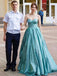 Sparkly Sweetheart Blue Long Prom Dress, A-line Formal Evening Dress MP106