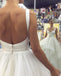 a line v neck ball gown layered sleeveless wedding dress