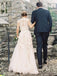 A-line V-neck Tulle Sleeveless Wedding Dress with Lace Appliques PW32