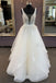 a line tulle long wedding dresses with beading appliques princess bridal gown