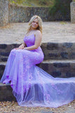 lilac mermaid lace prom dresses backless graduation gown